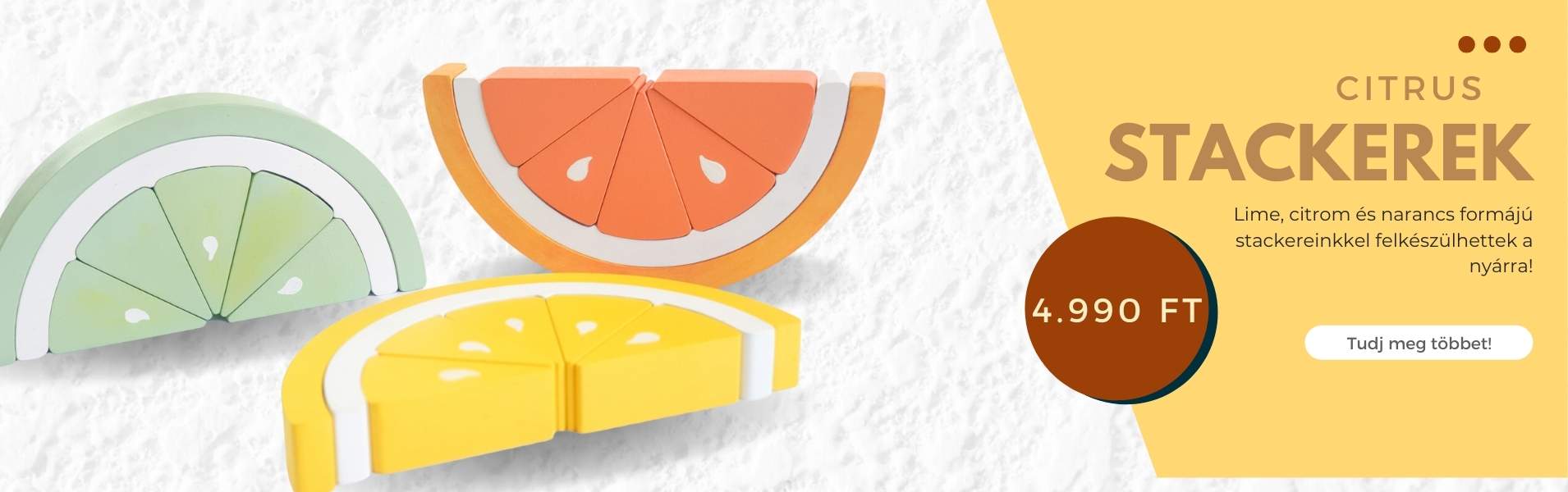 Fából készült citrus stacker