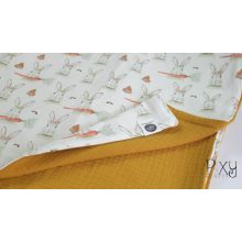 Baba takaró mustár sárga - nyuszis